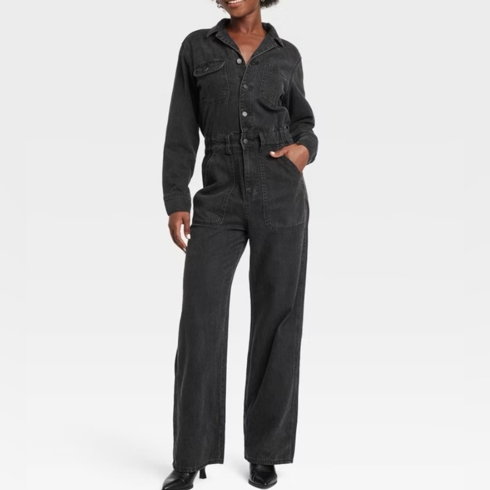 Universal Thread Women's Charcoal Denim Jumpsuit Size 8